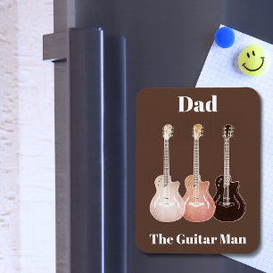 Magnet Flexible Papa La Guitare Homme Rustique Musique
