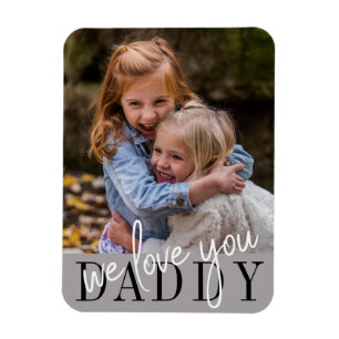 Magnet Flexible Papa, on t'aime Photo personnalisée