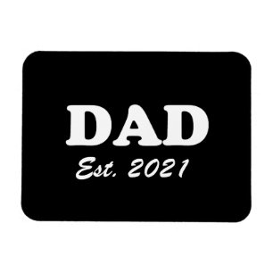 Magnet Flexible Papa personnalisé date établie noir blanc moderne