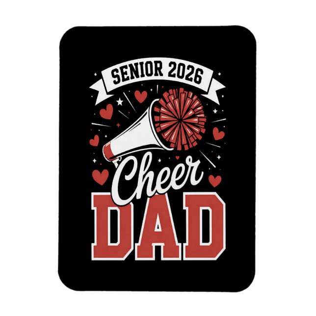 Magnet Flexible Papa senior de cheer fier 2026 (Vertical)