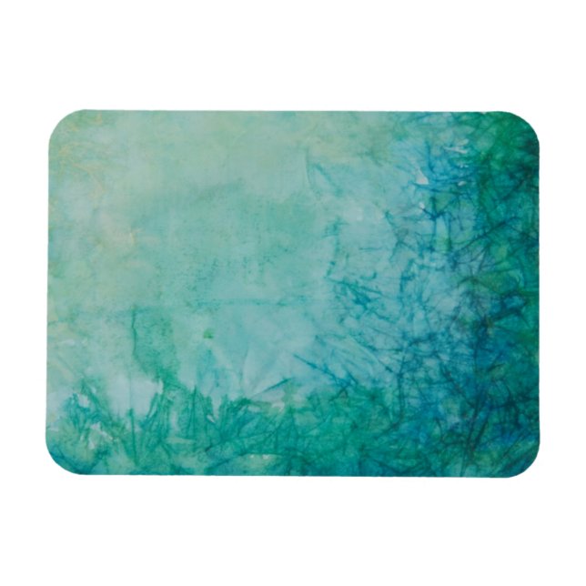 Magnet Flexible Papier Avec Peinture Bleue, Verte Et Noire Abstrai (Horizontal)