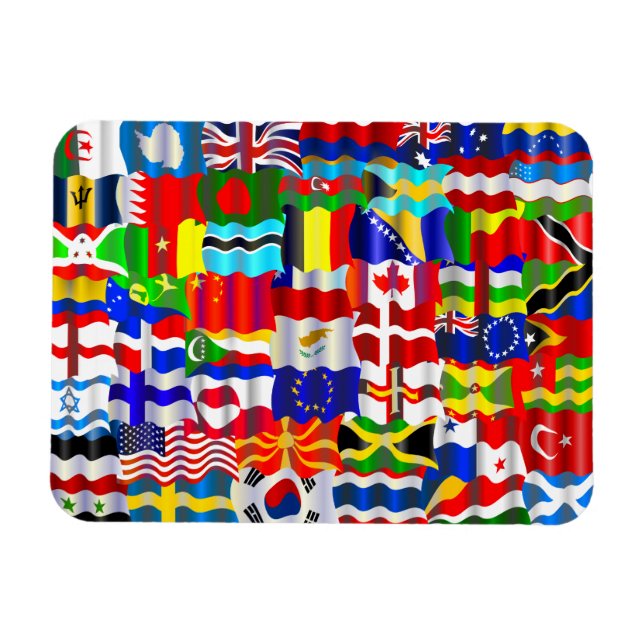 Magnet Flexible Papier peint Wavy Flag Montage (Horizontal)