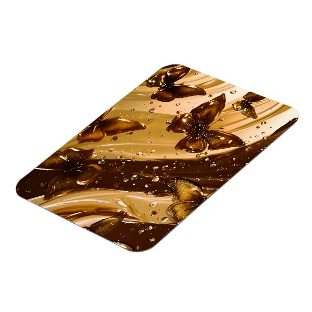 Magnet Flexible Papillon Abstrait Glam Métallisé Doré (Côté Gauche)