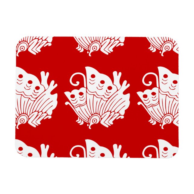 Magnet Flexible Papillon asiatique Japonais Conception Kamon (Horizontal)