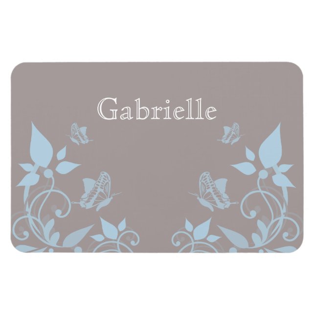 Magnet Flexible Papillon bleu, aimant Floral Premium (Horizontal)