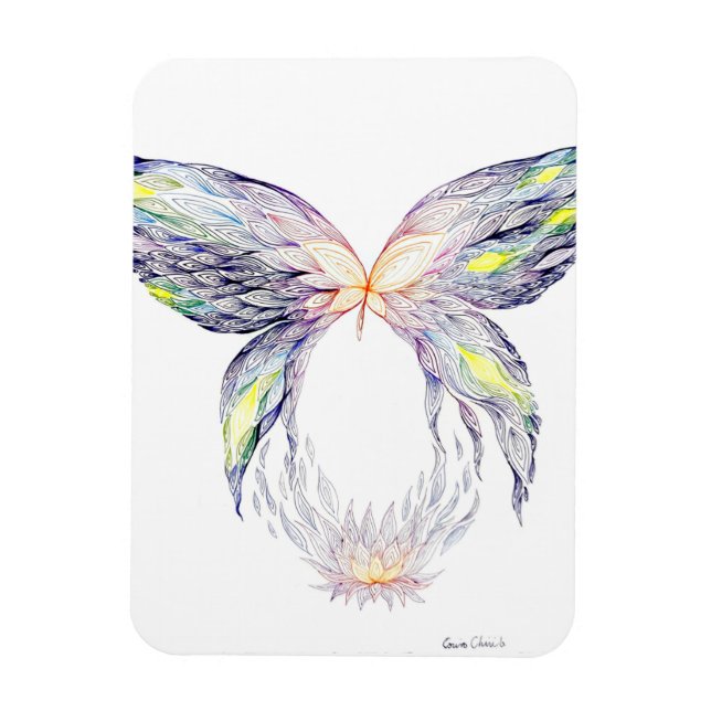 Magnet Flexible Papillon et lotus (Vertical)