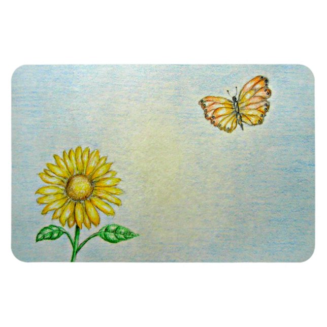 Magnet Flexible papillon et marguerite (Horizontal)