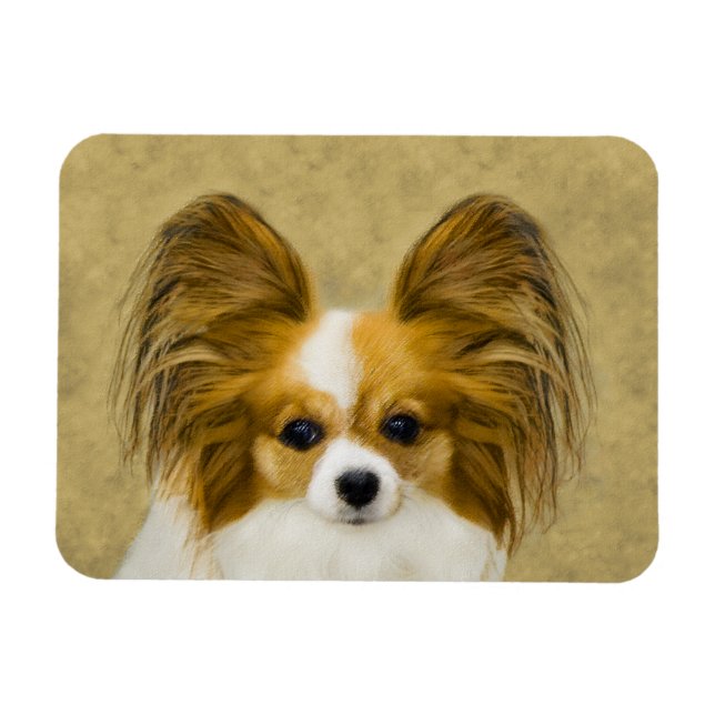 Magnet Flexible Papillon (Hound Tri) Peinture - Art Chien original (Horizontal)