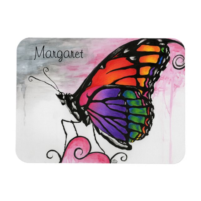 Magnet Flexible Papillon Monarque Arc-en-Ciel Original Fantastique (Horizontal)