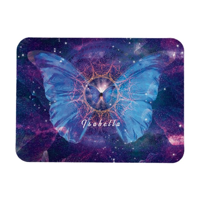 Magnet Flexible Papillon morpho / Galaxie Mandala (Horizontal)