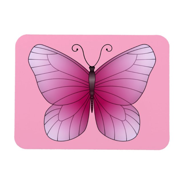 Magnet Flexible Papillon rose (Horizontal)