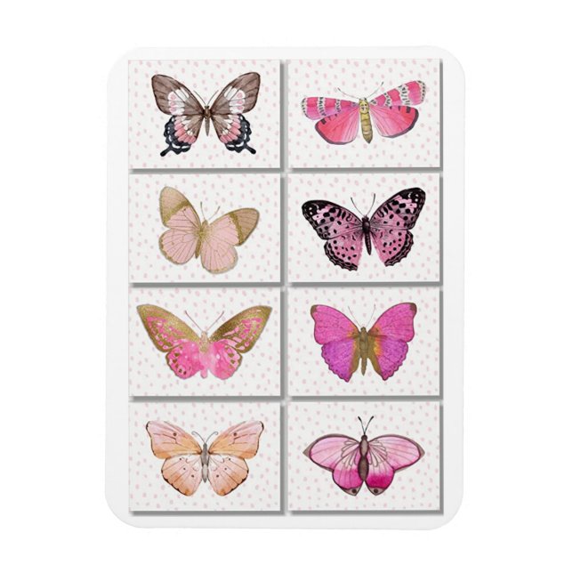 Magnet Flexible papillon rose (Vertical)