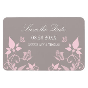 Magnet Flexible Papillon rose Floral Enregistrer l'aimant de date