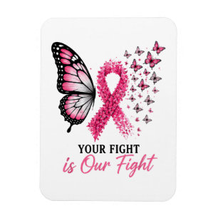 Magnet Flexible Papillon Ruban Rose de Sensibilisation au Cancer d