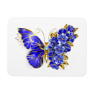 Magnet Flexible Papillon Saphir Fleur
