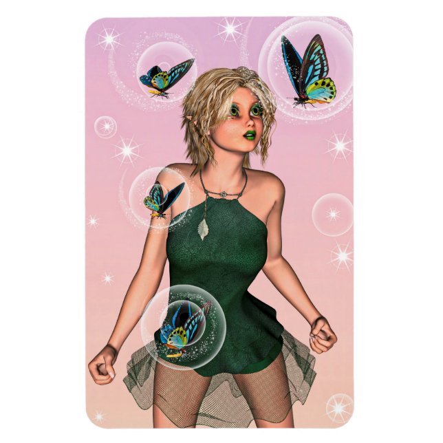 Magnet Flexible Papillon scintillant Fée Fantaisie Art (Vertical)