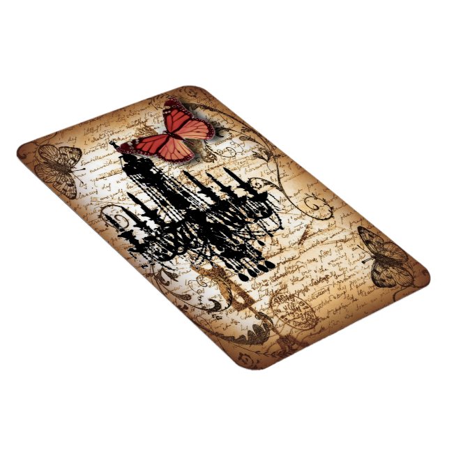 Magnet Flexible papillon steampunk paris chandelier vintage (Côté Droit)