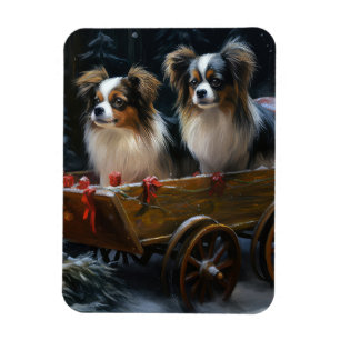 Magnet Flexible Papillon Traîneau enneigé Décor de Noël