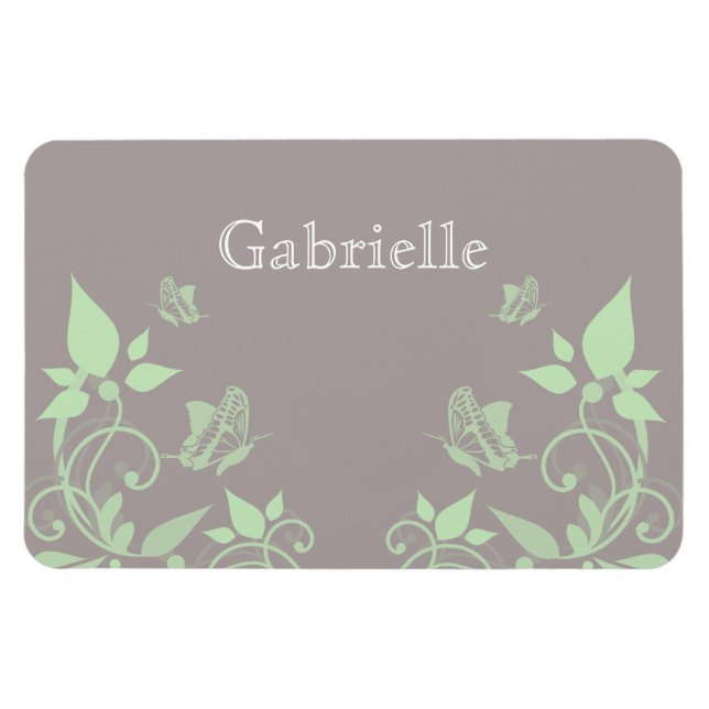 Magnet Flexible Papillon vert - Aimant Floral Premium (Horizontal)