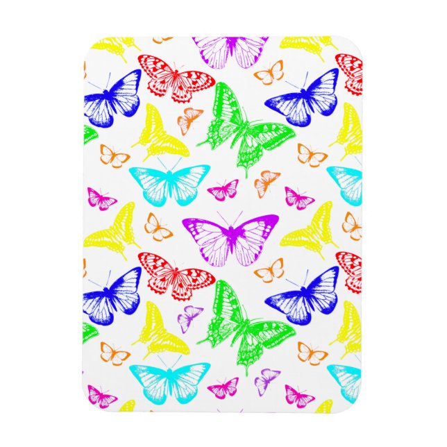 Magnet Flexible Papillons de couleur arc-en-ciel volant (Vertical)