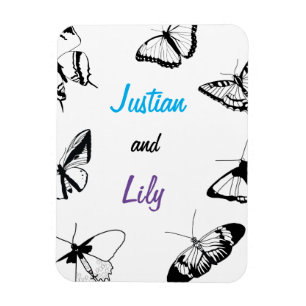 Magnet Flexible Papillons noirs et blancs