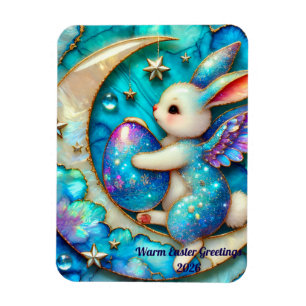 Magnet Flexible PÂQUES ~ Lapin de Lune ~ Aimant Photo Flexible