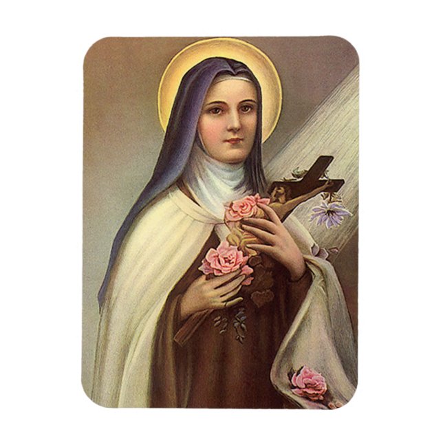 Magnet Flexible Pâques Religieux Vintage, Nonne avec Croix (Vertical)