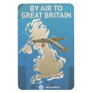Magnet Flexible Par Avion Pour La Grande-Bretagne Affiche De Voyag