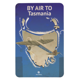 Magnet Flexible Par Avion Pour Tasmanie Affiche de voyage vintage