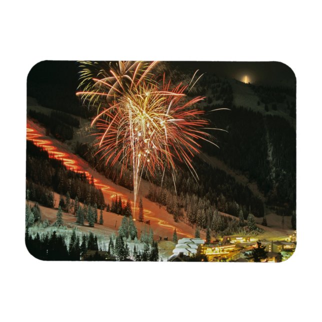 Magnet Flexible Parade aux feux d'artifice en hiver (Horizontal)