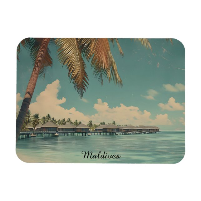Magnet Flexible Paradis tropical aux Maldives – Évasion de luxe su (Horizontal)