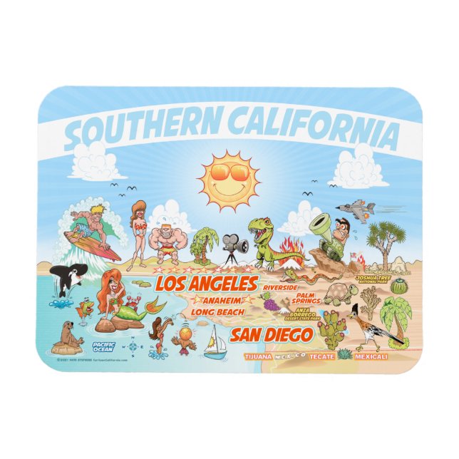 Magnet Flexible Paradise de la plage de Californie du Sud (Horizontal)