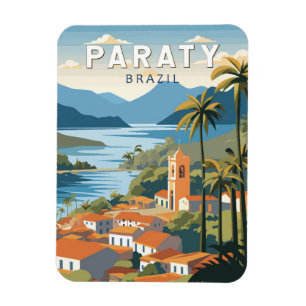 Magnet Flexible Paraty Brésil Travel Art Vintage