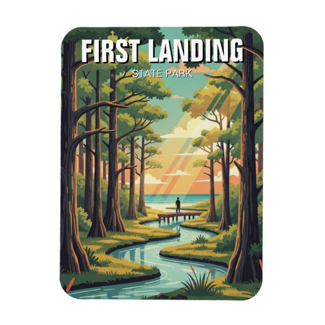 Magnet Flexible Parc d'État de First Landing Virginia Travel (Vertical)