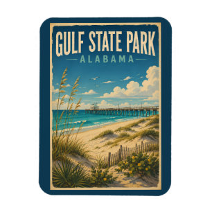 Magnet Flexible Parc d'État de Gulf Alabama Illustration Art de vo