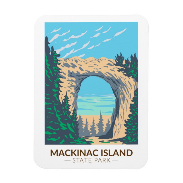 Magnet Flexible Parc d'état de Mackinac Island Michigan Arch Rock (Vertical)