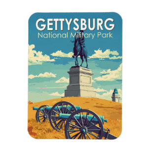 Magnet Flexible Parc militaire national de Gettysburg Art rétro de