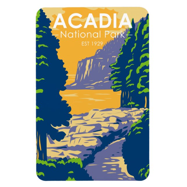 Magnet Flexible Parc national Acadia Bar Port Ocean Path Maine (Vertical)