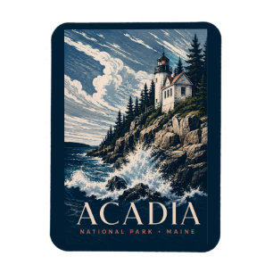 Magnet Flexible Parc national d'Acadia Maine Voyage en bois modern