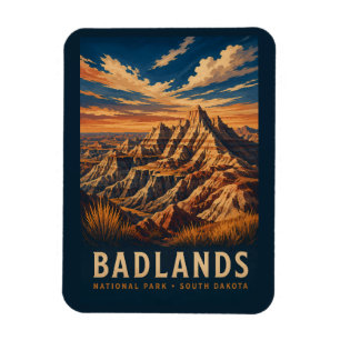 Magnet Flexible Parc national de Badlands South Dakota gravure sur
