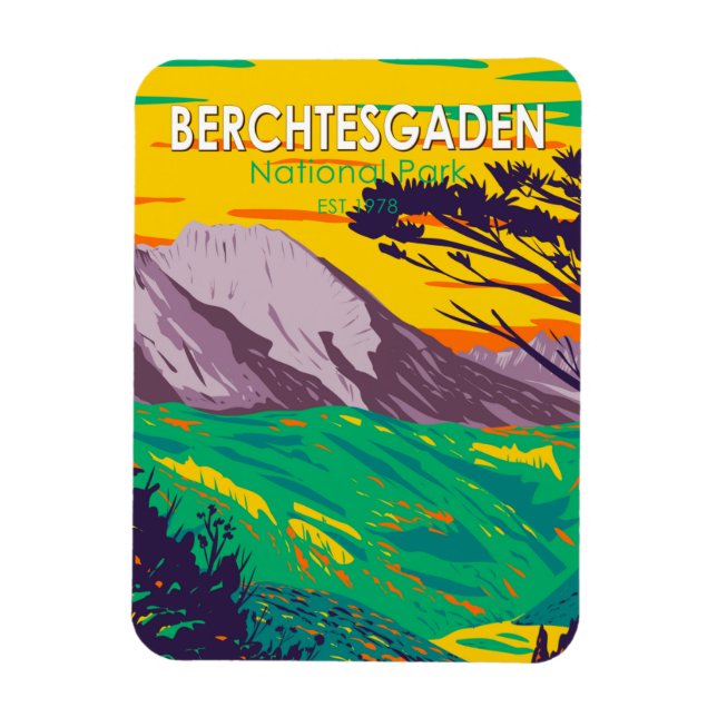 Magnet Flexible Parc national de Berchtesgaden Allemagne Vintage (Vertical)