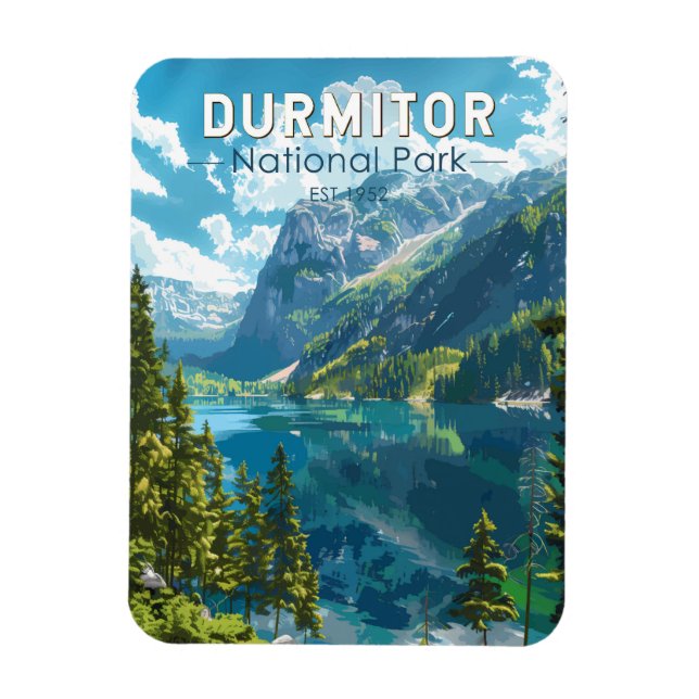 Magnet Flexible Parc national de Durmitor Monténégro Art de voyage (Vertical)