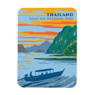 Magnet Flexible Parc national de Khao Sok Thaïlande Voyage Art Déc