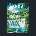 Magnet Flexible Parc national de Krka Croatie Travel Art Vintage<br><div class="desc">Conception d'oeuvres vectorielles Krka. Le parc national Krka est situé le long de la rivière Krka,  dans le sud de la Croatie. Elle est connue pour une série de 7 cascades.</div>