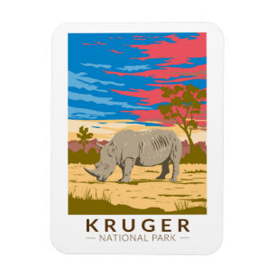 Magnet Flexible Parc national de Kruger Rhinoceros blancs Art de v