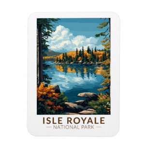 Magnet Flexible Parc national de l'Isle Royale Travel Art Vintage