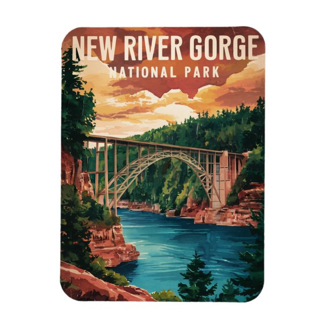 Magnet Flexible Parc national de New River Gorge et réserve (Vertical)