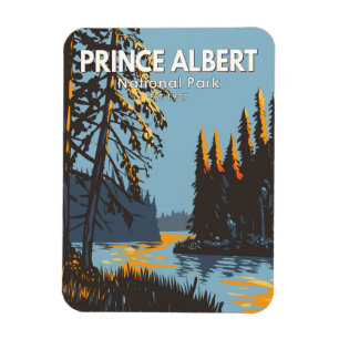 Magnet Flexible Parc national de Prince Albert Canada Vintage Voya