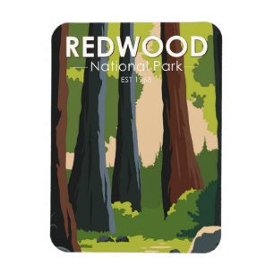 Magnet Flexible Parc national de Redwood Minimal Vintage
