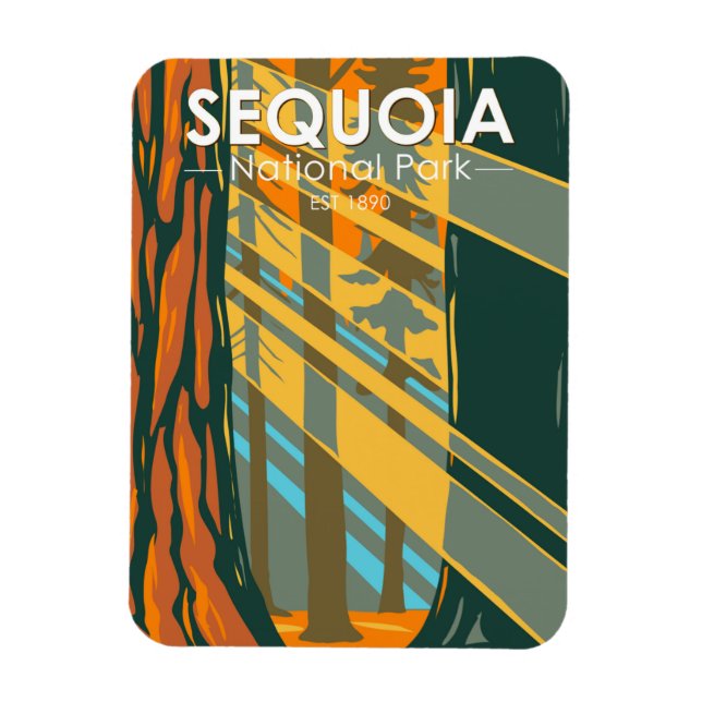 Magnet Flexible Parc national de Sequoia Sequoia Arbres géants (Vertical)